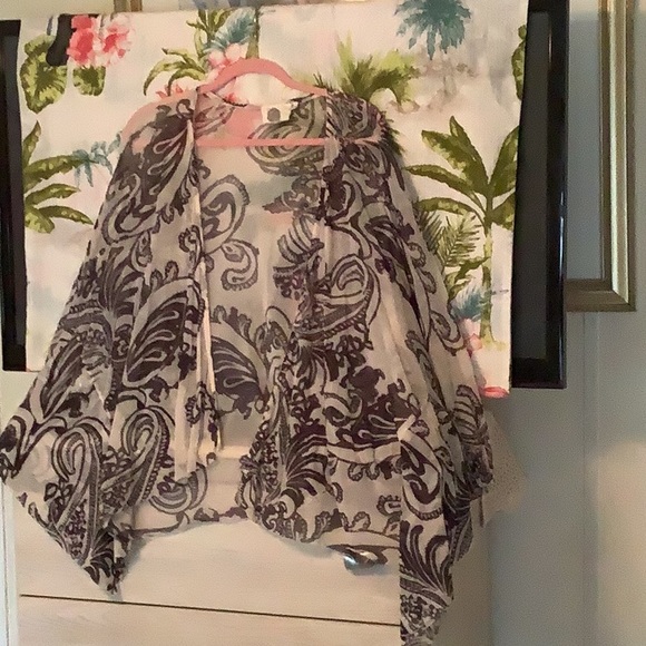 Lilka sheer beach cover or wrap Beige Brown swirls one size this is stretchy🐆 - Picture 1 of 8